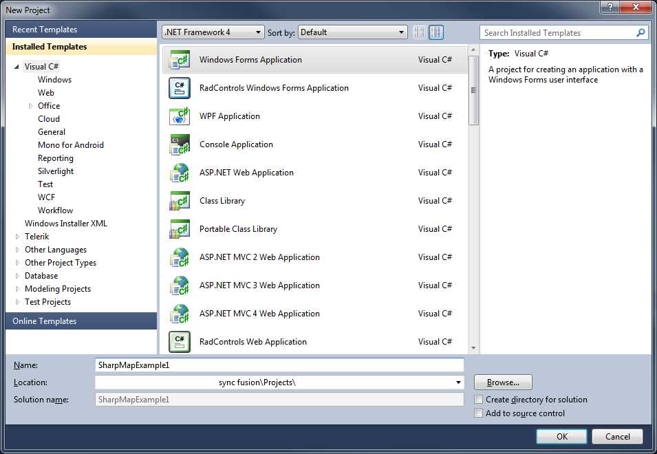 Starting a New Windows Forms App